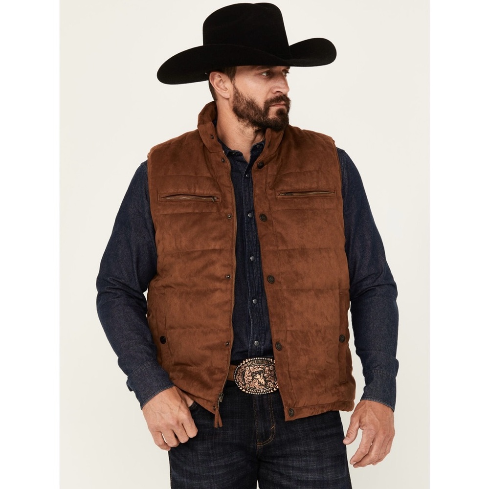 Men's Brown Suede Vest